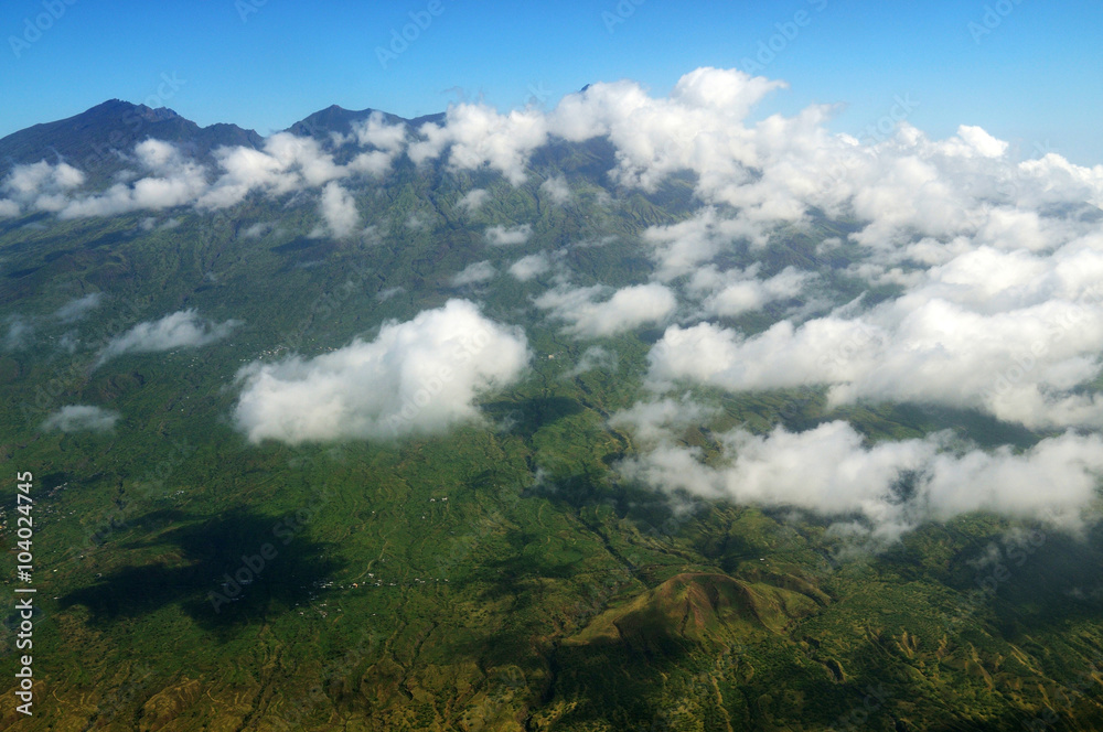 Clouds over island