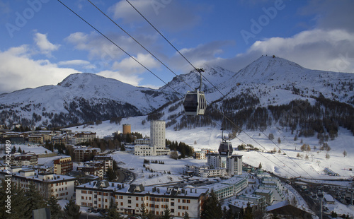 Landscape of Sestriere Turin Italy in winter
