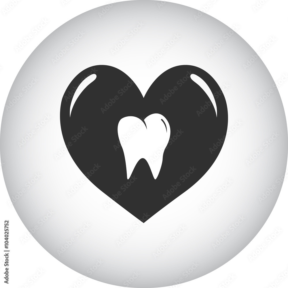Dental care simple icon on round background Dental care simple icon on round background