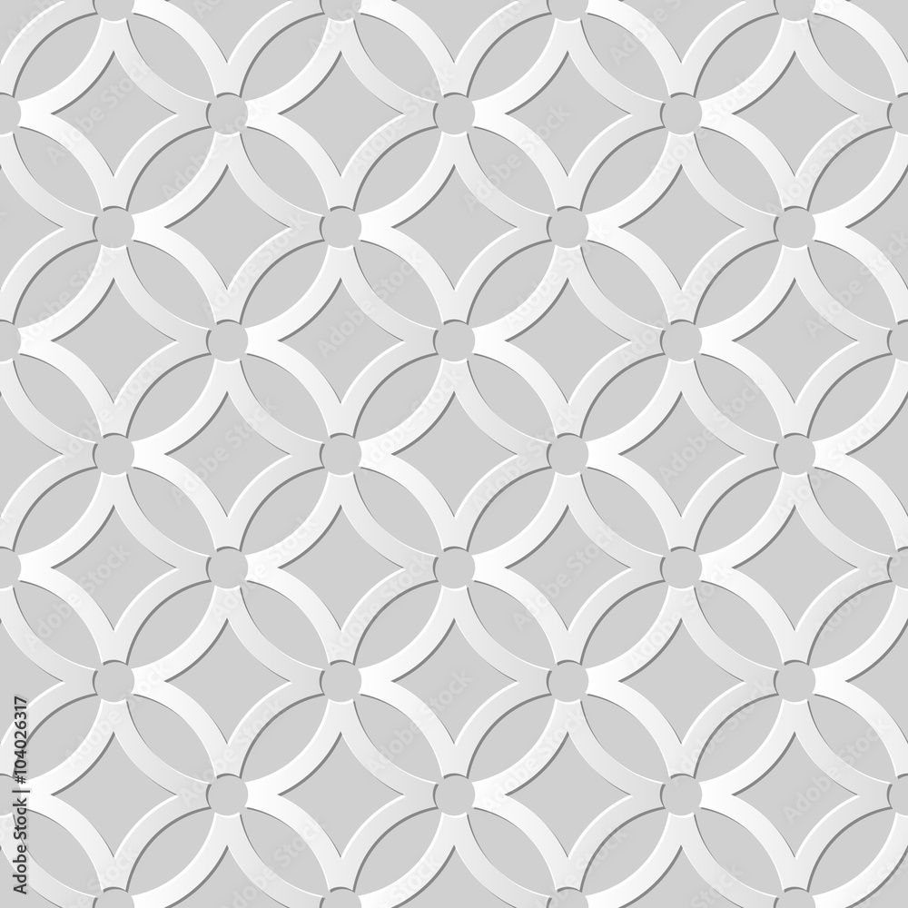 Vector damask seamless 3D paper art pattern background 302 Cross Round Geometry
Vector damask seamless 3D paper art pattern background 302 Cross Round Geometry
