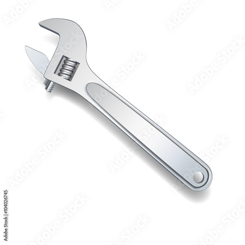 Adjustable wrench isolated....