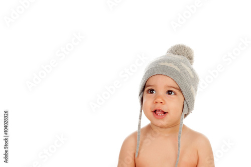 Adorable baby with wool cap