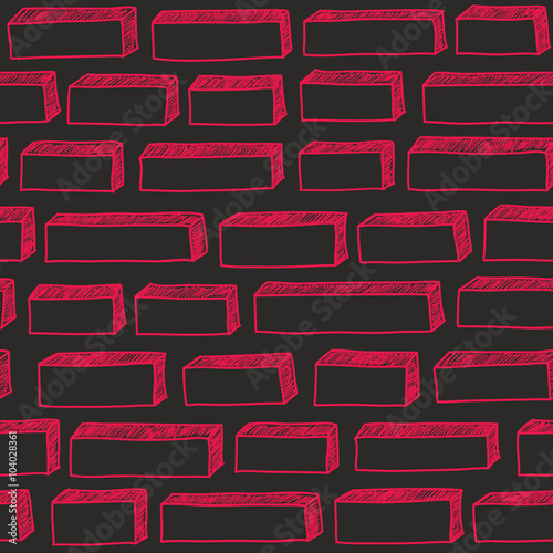 Red brick wall seamless pattern.
