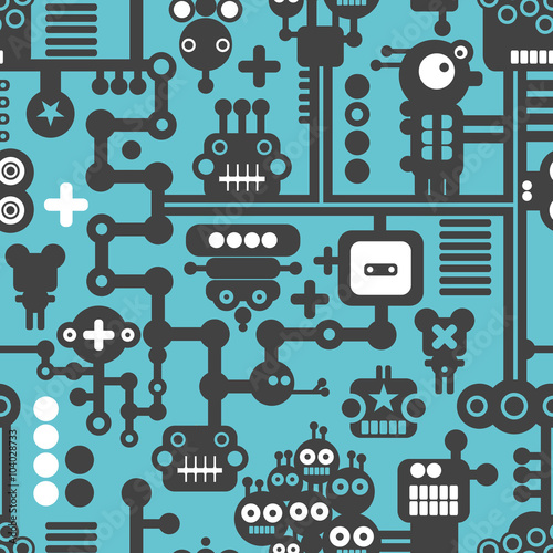 Creative simple background with nanobots.