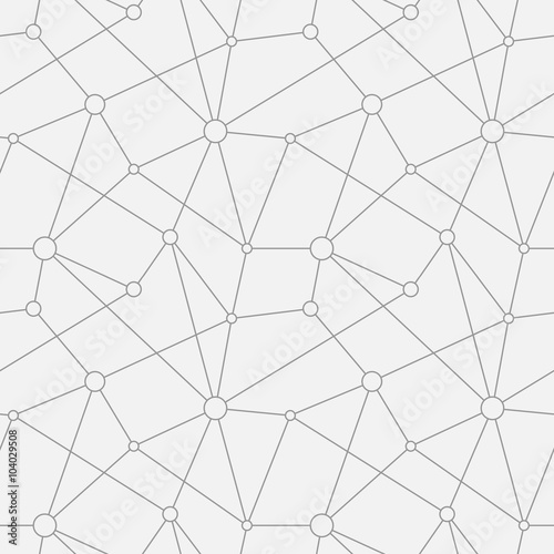 Abstract vector seamless texture. Circles with connections.