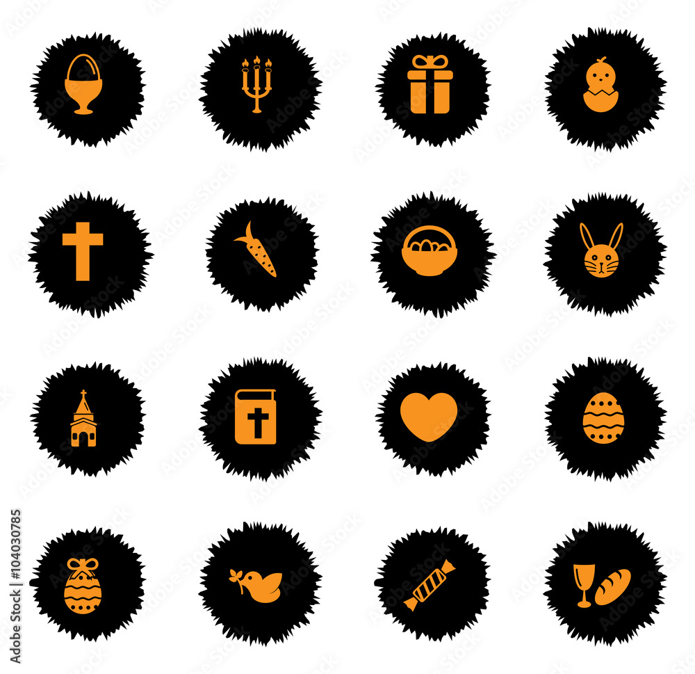 Easter day simply icons Easter day simply icons