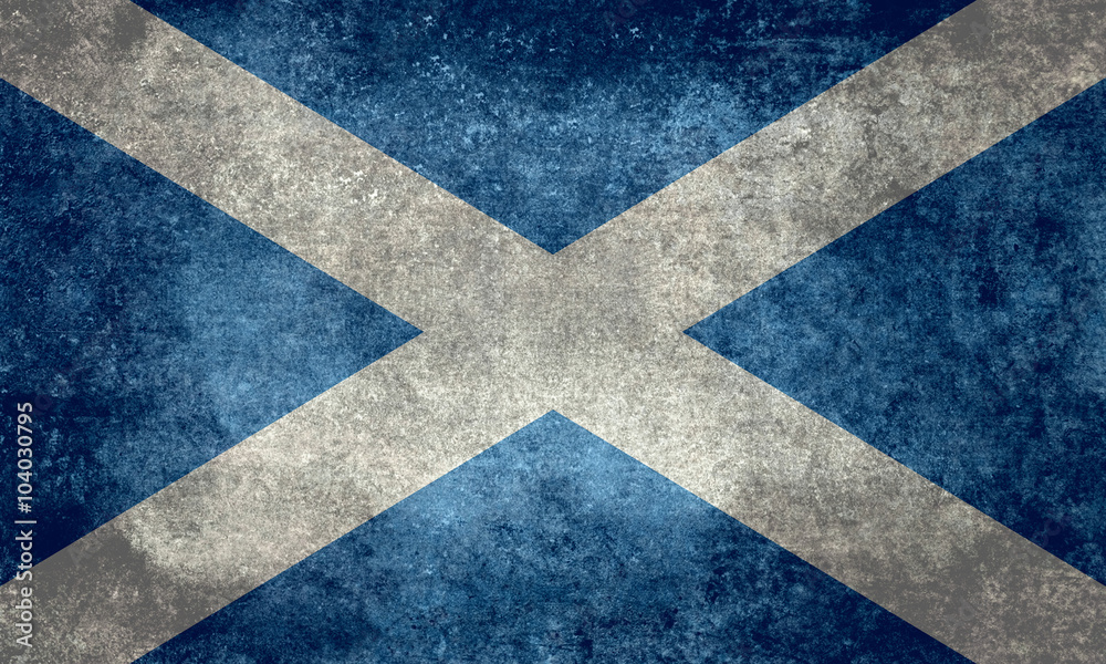 Naklejka premium Flag of Scotland with distressed vintage treatment