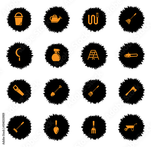 Garden tools simply icons