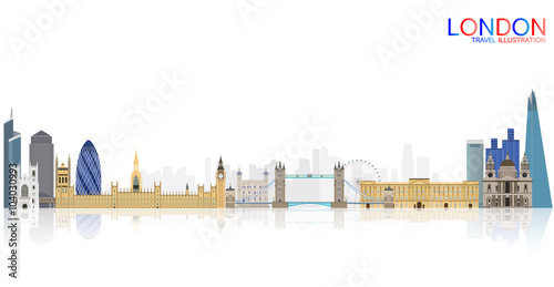 London city skyline vector illustration