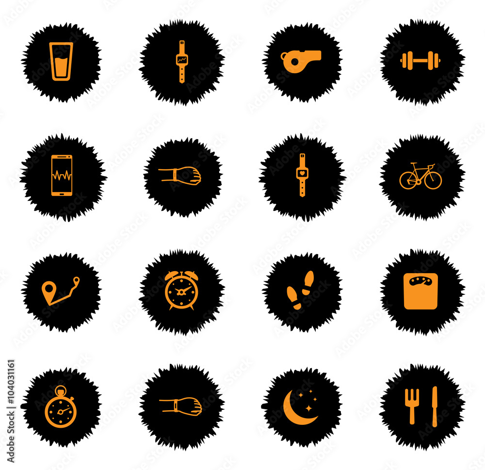 Jogging and workout simply icons Jogging and workout simply icons