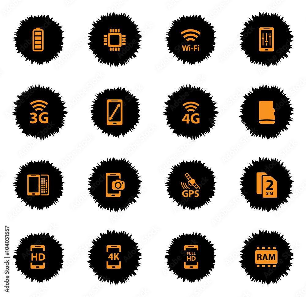 Smarthone specs simply icons Smarthone specs simply icons