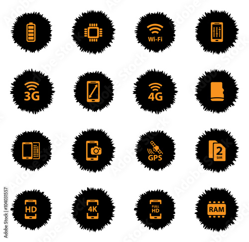 Smarthone specs simply icons