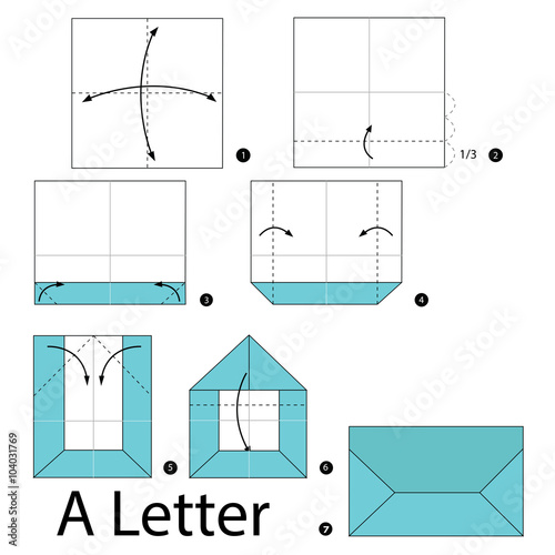 Step by step instructions how to make origami A Letter.