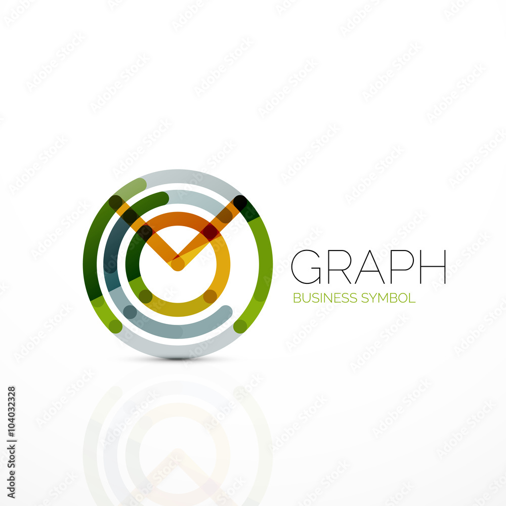 Abstract logo idea, linear chart or graph business icon. Creative vector logotype design template Abstract logo idea, linear chart or graph business icon. Creative vector logotype design template