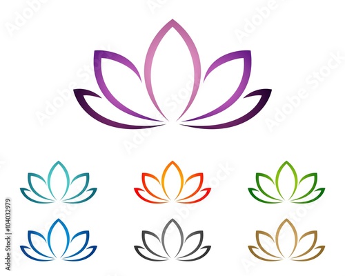 Fototapeta Naklejka Na Ścianę i Meble -  Purple Lotus or Lily Flower for Spa Logo Template 2