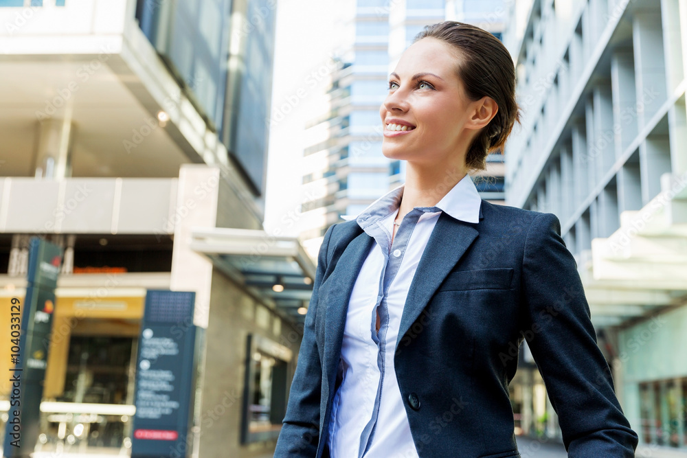 Portrait of business woman smiling outdoor Portrait of business woman smiling outdoor