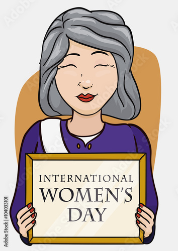 Elegant Woman of Politics Area Commemorating Women's Day, Vector Illustration