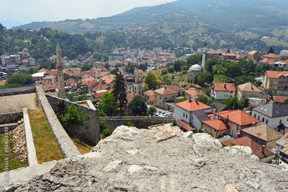 Travnik,Bosnia and Hercegovina.Panoramic view from old castle in the Travnik,central part of the Bosnia and Hercegovina.....