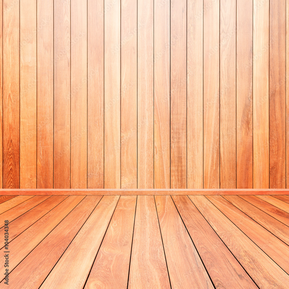 Wooden interior background of floor and wall Wooden interior background of floor and wall