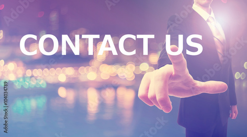 Contact Us concept with businessman