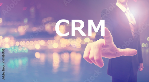 CRM concept with businessman