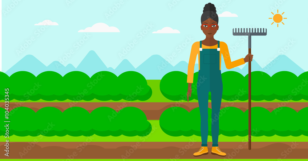 Farmer with rake. Farmer with rake.
