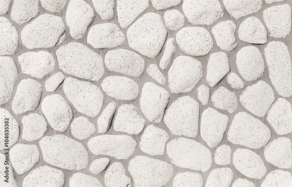 Naklejka premium White stone wall texture and background seamless