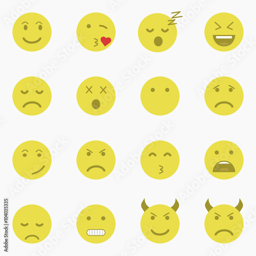 Set of Emoticons. Set of Emoji. Set of Avatar.Flat style illustrations - stock vector © Movas
