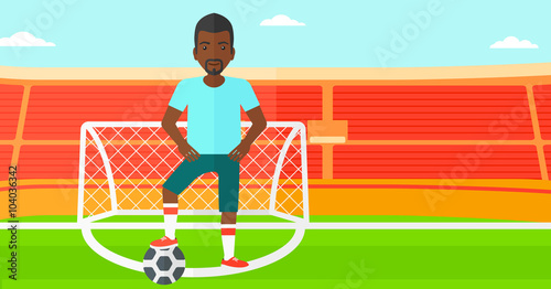 Football player with ball.