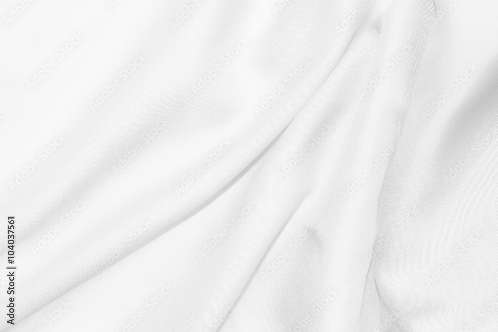 White cloth background abstract with soft waves.