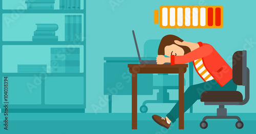 Employee sleeping at workplace.