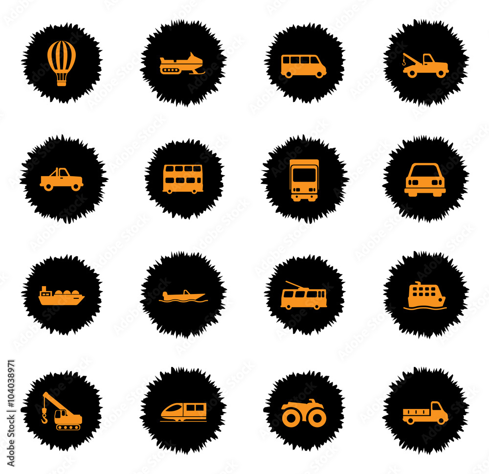Transportation simply icons Transportation simply icons