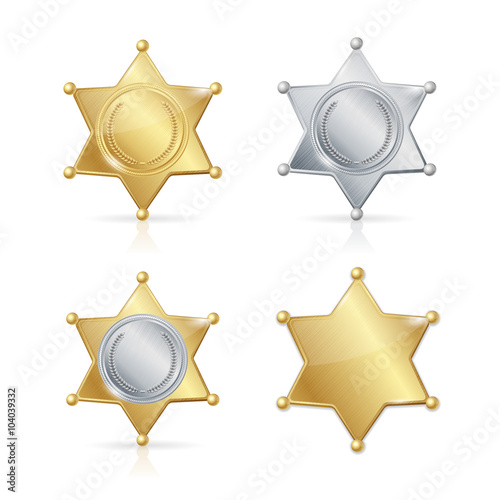 Shefiff Badge Star Set. Vector