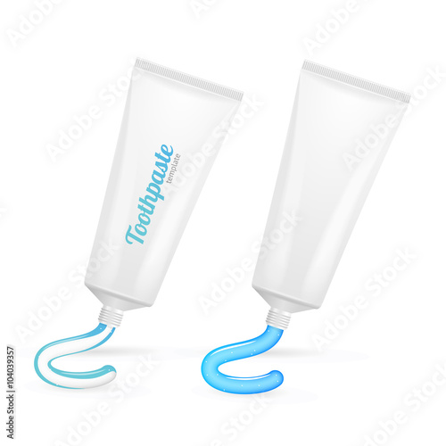 Toothpaste Template Mockup Set. Vector