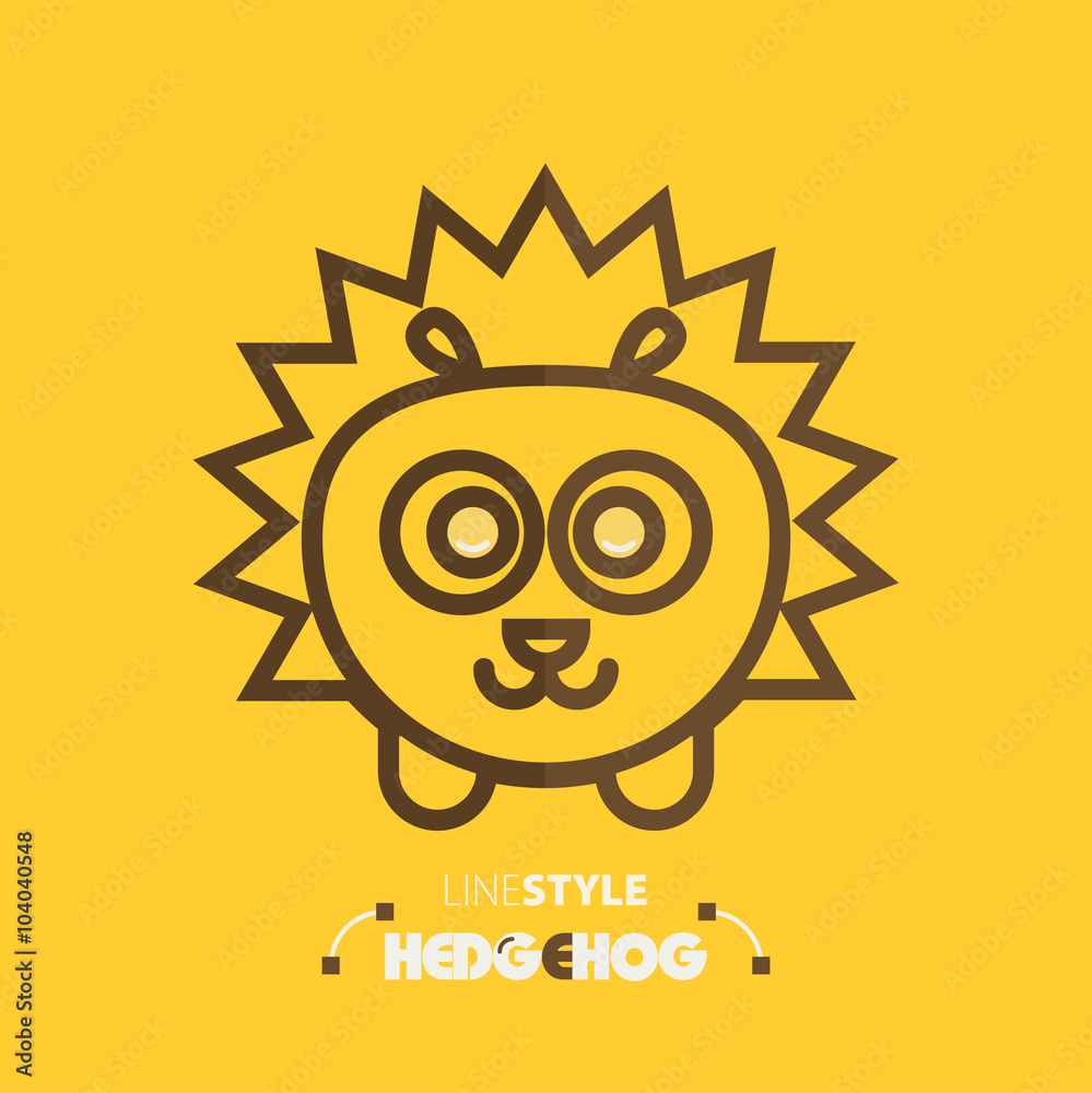 Vector illustration. line style hedgehog