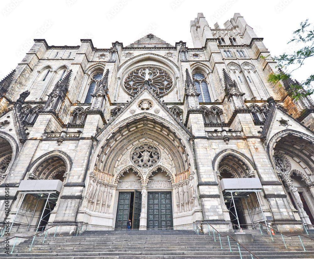 View of the Cathedral of Saint John the Divine in New York City.