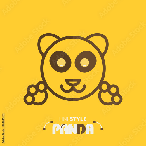 Fototapeta Naklejka Na Ścianę i Meble -  Vector illustration. line style panda