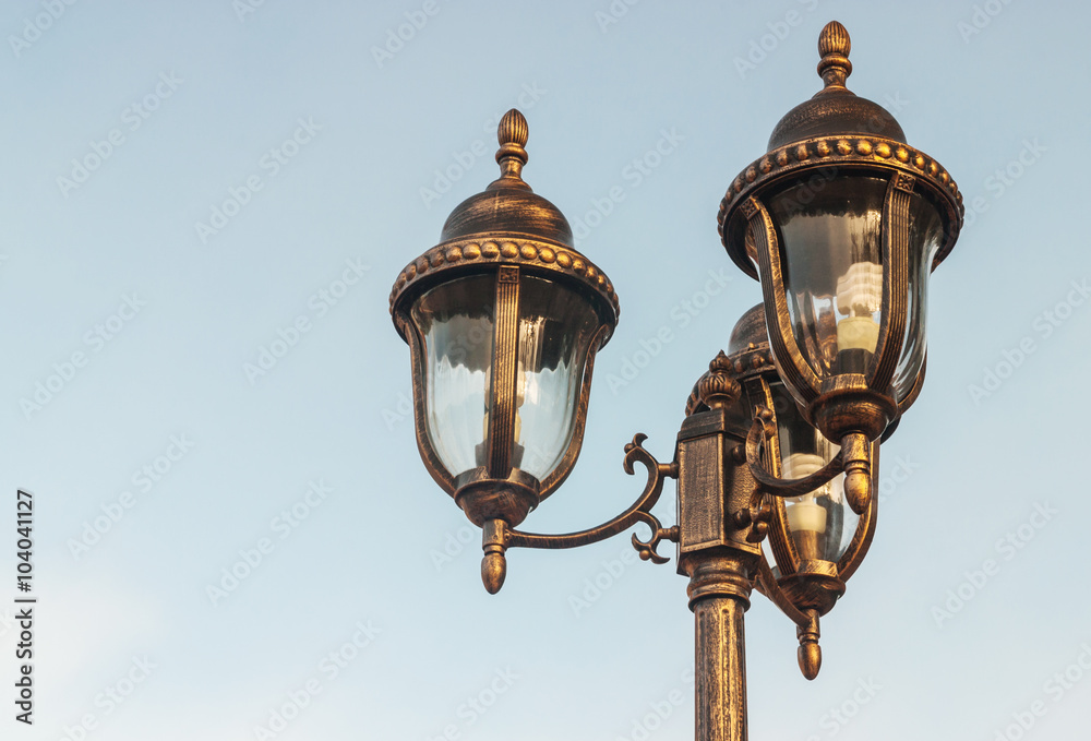 Light bulb with blue sky