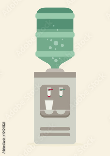 Flat vector icon for water cooler. Gray water cooler 