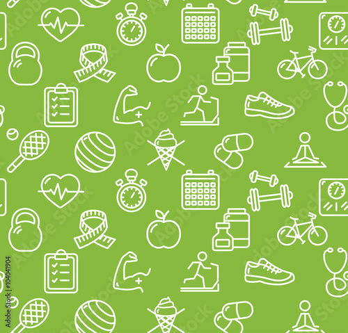 Health Life Fitness Background. Vector