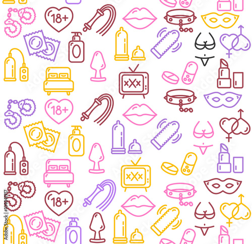 Intim or Sex Shop Background. Vector