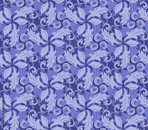 Floral blue ornament. Seamless abstract background with fine pattern © Fine Art Studio