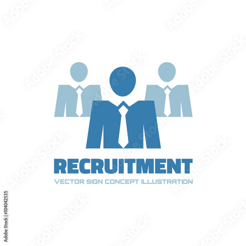 Recruitment agency - vector logo concept illustration. Businessman logo icon. People logo icon. Business logo sign. Human character logo sign. Manager logo sign. Leadership logo icon. Man logo icon.