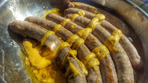 Bratwurst mit Senfsauce  photo