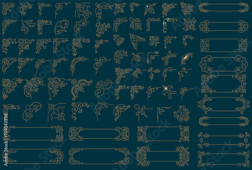 Mega Set: 79 design elements of Corners and Banners