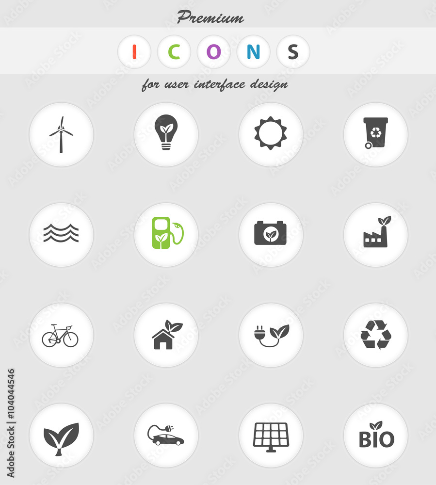 Alternative energy simply icons Alternative energy simply icons