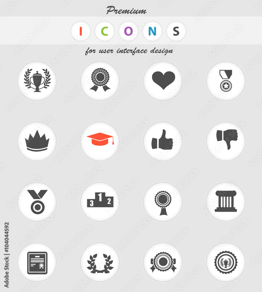 Trophy and prize icon set Trophy and prize icon set