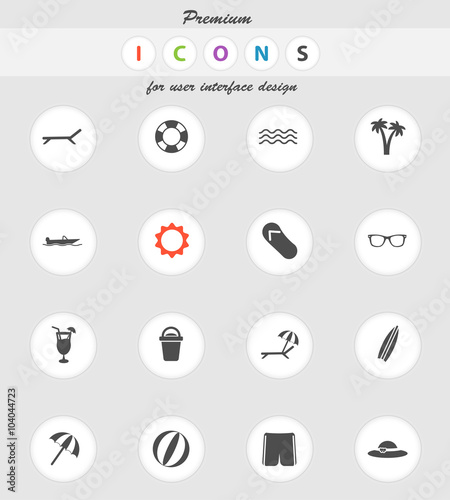 Beach simply icons