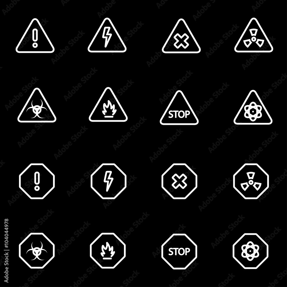 Vector line danger icon set. Danger Icon Object, Danger Icon Picture, Danger Icon Image - stock vector Vector line danger icon set. Danger Icon Object, Danger Icon Picture, Danger Icon Image - stock vector