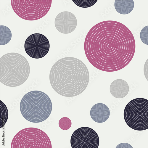 Seamless decorative vector background with circles. Print. Cloth design, wallpaper.